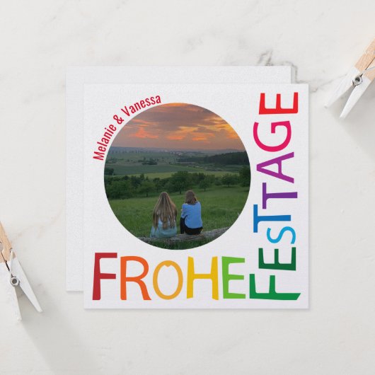 mit Liebe- und Regenbogenherzen (Vorderseite/Rückseite Beispiel)