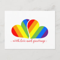 mit Liebe und Regenbogenherzen 