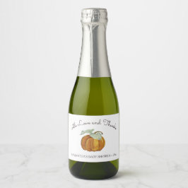Mit Liebe und weißem Kürbiswein Schaumweinetikett
