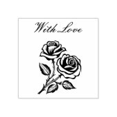 Mit Liebe und zwei Rose Gummistempel (Prägung)