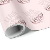 Mit Liebe Valentine Rose Goldene Herzen rosa Geschenkpapier (Rolleneckpunkt)