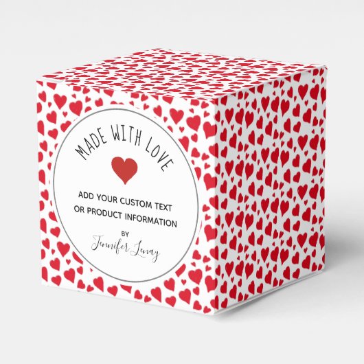 Mit Liebe Valentines Personalisiertes Rotes Herz Geschenkschachtel (Vorderseite)