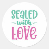 Mit Liebe verschlossen - Aufkleber für kleine Unte (Vorderseite)