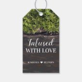 Mit Liebe verschüttet rustikale Hochzeit Geschenkanhänger (Vorderseite)