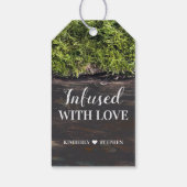 Mit Liebe verschüttet rustikale Hochzeit Geschenkanhänger (Rückseite)