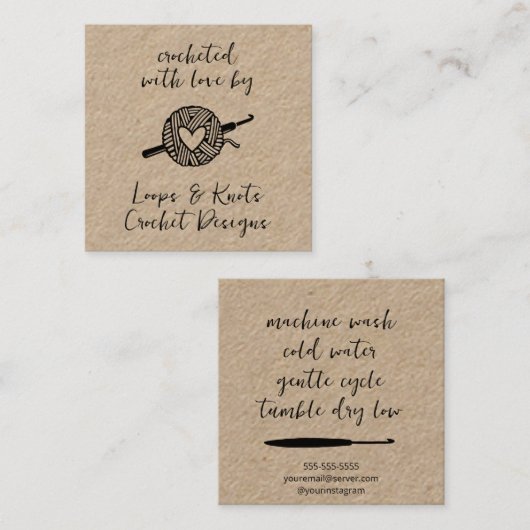 mit Liebe versehen Quadratische Visitenkarte (Vorne/Hinten)