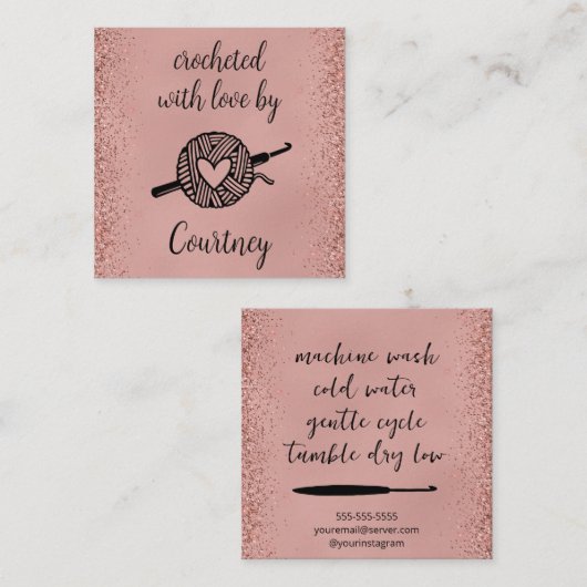 mit Liebe versehen Quadratische Visitenkarte (Vorne/Hinten)