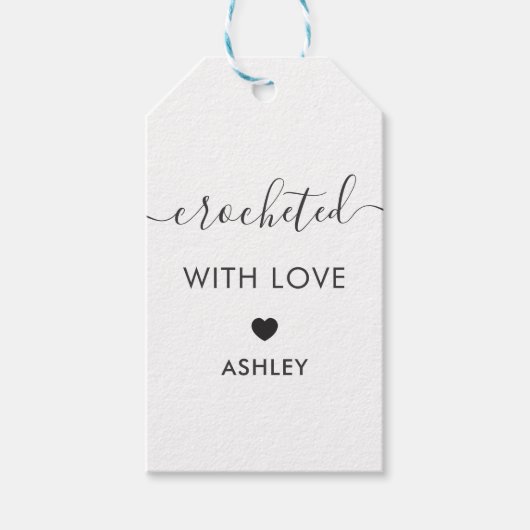 Mit Liebe verziert, Handmade-Geschenktafel, Kraft Geschenkanhänger (Vorderseite)