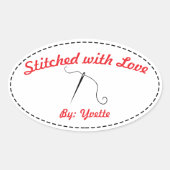 mit Liebe verziert Ovaler Aufkleber (Vorderseite)