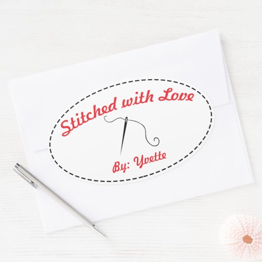 mit Liebe verziert Ovaler Aufkleber (Umschlag)