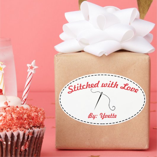 mit Liebe verziert Ovaler Aufkleber (Party)