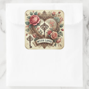 „Mit Liebe“ Vintage Romantische Aufkleber