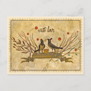 Mit Liebe Vintage Valentinstag Postkarte