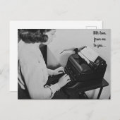 Mit Liebe Vintager Schreibmaschine Postkarte (Vorne/Hinten)