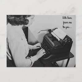 Mit Liebe Vintager Schreibmaschine Postkarte