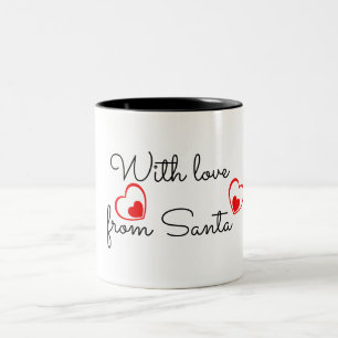 Mit Liebe vom Santa Rote Herz Zweifarbige Tasse