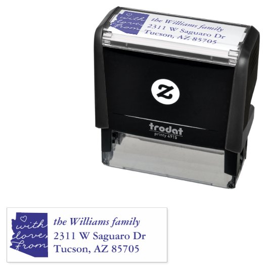 Mit Liebe von Arizona Address Ink Briefmarke Permastempel (Beispiel)