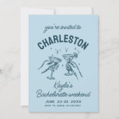 Mit Liebe von [Ihrer Stadt] Blue Junggeselinnen-Ab Einladung (Vorderseite)