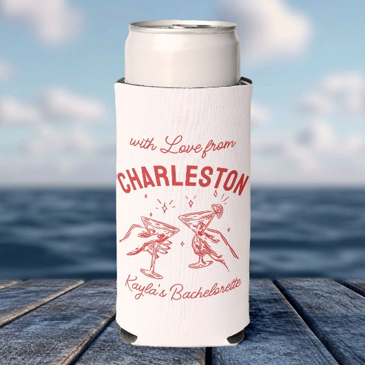 Mit Liebe von [Ihrer Stadt] 🍸 Custom Bachelorette Selters Dosenkühler