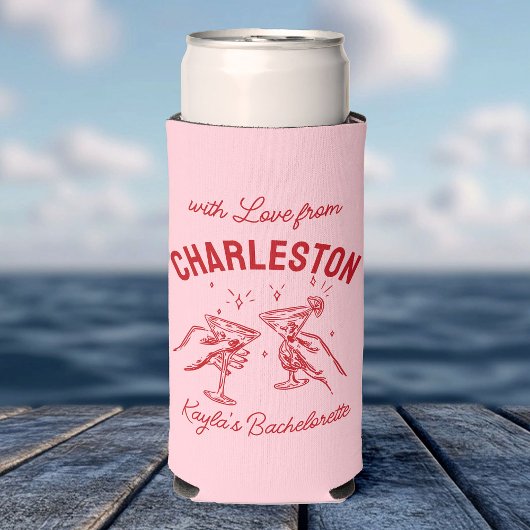 Mit Liebe von [Ihrer Stadt] Custom Bachelorette Selters Dosenkühler