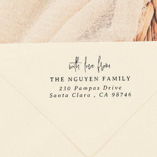 Mit Liebe von Script Elegante Familiennamen-Adress Gummistempel