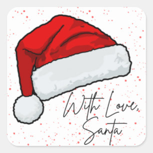 Mit Liebe Weihnachtsaufkleber Quadratischer Aufkleber