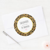 Mit Liebe Wild & Exotic Leopard Druckmuster Runder Aufkleber (Umschlag)