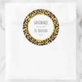 Mit Liebe Wild & Exotic Leopard Druckmuster Runder Aufkleber (Tasche)