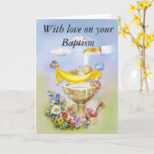 Mit Liebe zu Ihrer Taufe Karte (Gelbe Blume)