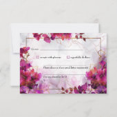 Mit Liedanforderung Fuchsia Verzauberung: Wasserfa RSVP Karte (Rückseite)