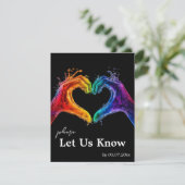 🌈 ❤️ Mit Liegeanforderung Herz des Stolzes Hochze RSVP Karte (Stehend Vorderseite)