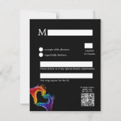 🌈 ❤️ Mit Liegeanforderung Herz des Stolzes Hochze RSVP Karte (Rückseite)