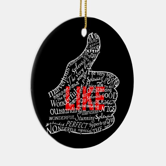 Mit LIKE Textdesign Keramikornament (Rechts)