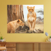 Mit lionenartiger Leinwand konfrontiert (Insitu (Wohnzimmer))