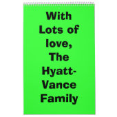 Mit Losen Liebe, die Hyatt-Vance Familie Kalender (Titelbild)