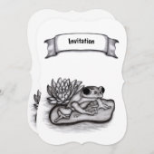 Mit Lotus-Blume gefroren, Text hinzufügen Einladung (Vorne/Hinten)