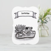 Mit Lotus-Blume gefroren, Text hinzufügen Einladung (Stehend Vorderseite)