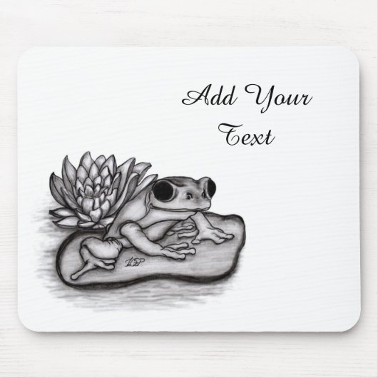 Mit Lotus-Blume gefroren, Text hinzufügen Mousepad (Vorne)