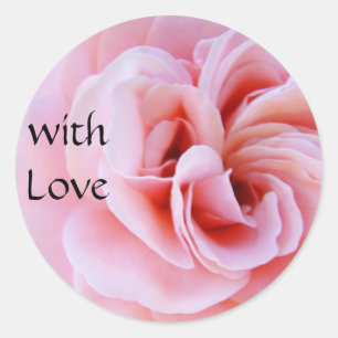 mit Love Stickern Pink Rose Flower Spiral Runder Aufkleber