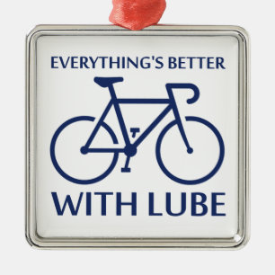 Mit Lube ist alles besser Silbernes Ornament