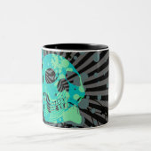 mit Luftblasen. Zweifarbige Tasse (VorderseiteRechts)