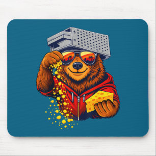 Mit lustigem Bären Käsehobel Hut Bär Mousepad