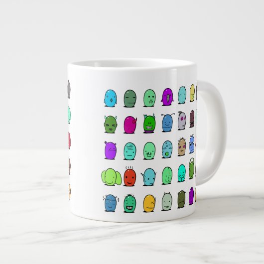 Mit lustigen Außerirdischen Jumbo-Tasse (Vorderseite Rechts)