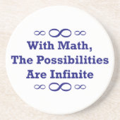 Mit Mathe sind die Möglichkeiten unbegrenzt Sandstein Untersetzer (Vorne)