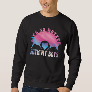 mit "Meine Jungs Mama Muttertag Regenbogen" Sweatshirt