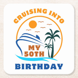Mit meinem 50. Geburtstag auf dem Boot cruisen Rechteckiger Pappuntersetzer