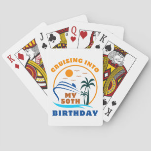 Mit meinem 50. Geburtstag auf dem Boot cruisen Spielkarten