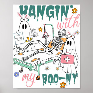 Mit meinem Boo-ny Bunny-Geister-Orthopädie-Kranken Poster
