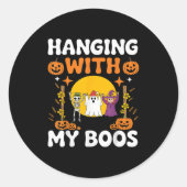 Mit meinem Boos Funny Halloween Ghost Hexe S Runder Aufkleber (Vorderseite)