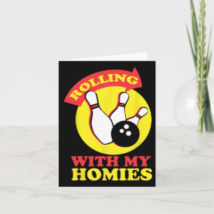Mit meinem Bowling-Team ein Geschenk machen Karte